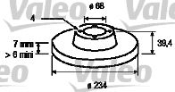 Тормозной диск VALEO 186654 для NISSAN SUNNY