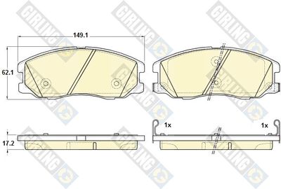 Комплект тормозных колодок, дисковый тормоз GIRLING 6119785 для OPEL ANTARA