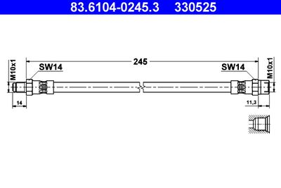 Тормозной шланг ATE 83.6104-0245.3 для BMW Z1