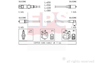 Комплект проводов зажигания EPS 1.501.932 для VW PASSAT