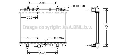 Радиатор, охлаждение двигателя AVA QUALITY COOLING PEA2249 для CITROËN C4