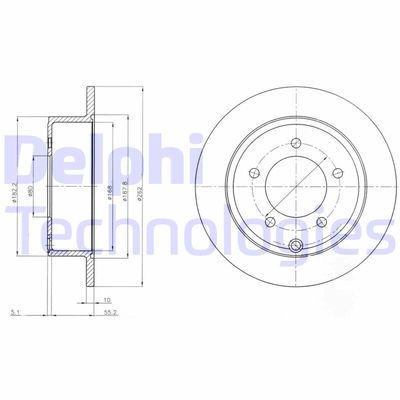 Тормозной диск DELPHI BG4179 для JEEP PATRIOT