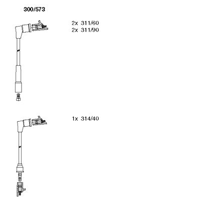 Комплект проводов зажигания BREMI 300/573 для SAAB 99