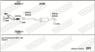 SISTEM DE ESAPAMENT WALKER MBK057359AA