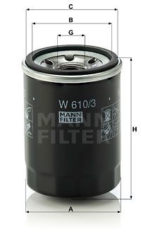W 610/3 MANN-FILTER Масляный фильтр