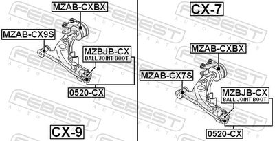 Подвеска, рычаг независимой подвески колеса MZAB-CXBX