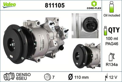 Airconditioning compressor past: TOYOTA ALPHARD / VELLFIRE, CAMRY, PREVIA III, RAV 4 III 2.4/3.5 10.05-