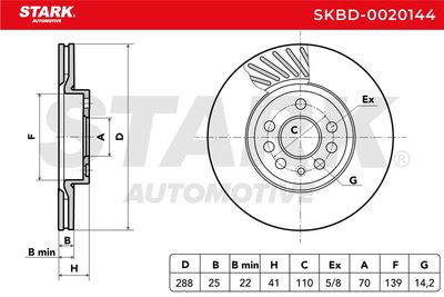 спирачен диск STARK SKBD-0020144