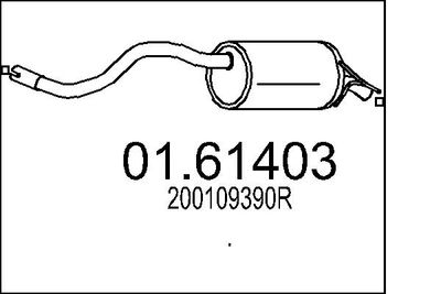 MTS 01.61403 Глушитель выхлопных газов  для RENAULT CAPTUR (Рено Каптур)