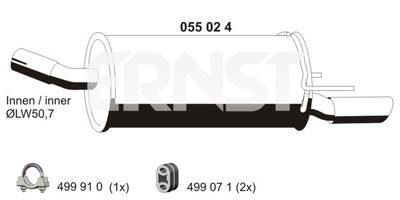 ERNST 055024 Глушитель выхлопных газов для OPEL ASTRA H универсал (A04)