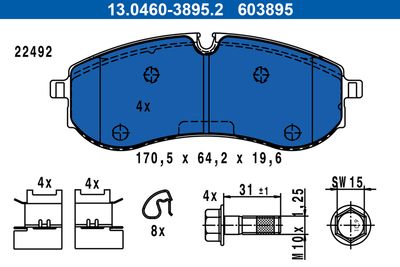 Brake Pad Set, disc brake 13.0460-3895.2