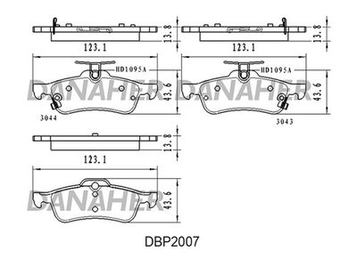 Комплект тормозных колодок, дисковый тормоз DANAHER DBP2007 для DAIHATSU CHARADE