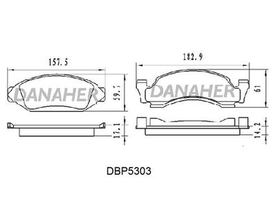 Комплект тормозных колодок, дисковый тормоз DANAHER DBP5303 для FORD USA F-150