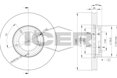 спирачен диск ICER 78BD5180-2