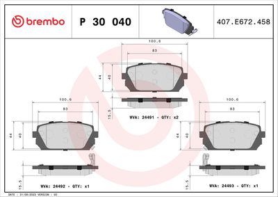 BREMBO Remblokkenset, schijfrem PRIME LINE (P 30 040)