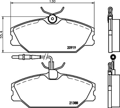 Комплект тормозных колодок, дисковый тормоз MINTEX MDB1613 для DAEWOO LUBLIN