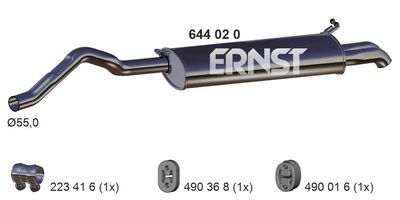 Глушитель выхлопных газов конечный ERNST 644020 для SKODA OCTAVIA