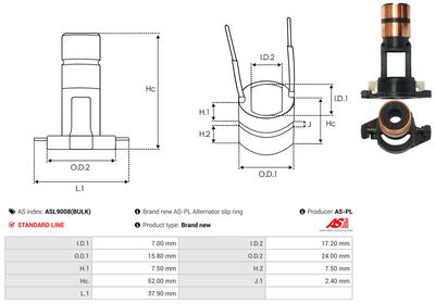 COLECTOR ALTERNATOR AS-PL ASL9008BULK 2