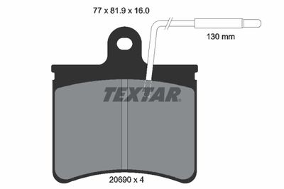 Комплект тормозных колодок, дисковый тормоз TEXTAR 2069001 для CITROËN AXEL
