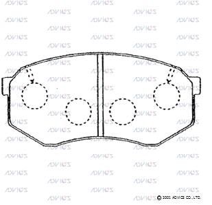 Комплект тормозных колодок, дисковый тормоз ADVICS SN251 для MITSUBISHI STARION