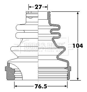 Пыльник, приводной вал BORG & BECK BCB6308 для CHRYSLER 300M