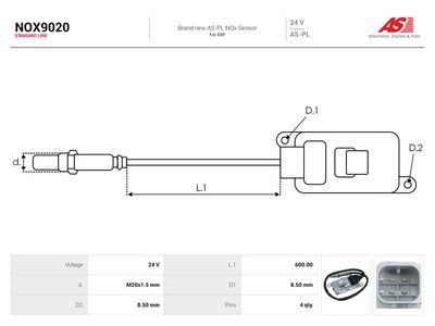 NOx-senzor, vstřikování močoviny AS-PL NOX9020