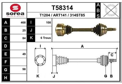 ANTRIEBSWELLE EAI T58314