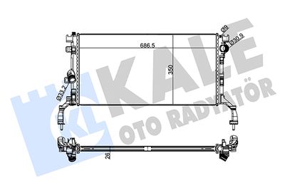 Радиатор, охлаждение двигателя KALE OTO RADYATÖR 273700 для RENAULT LATITUDE