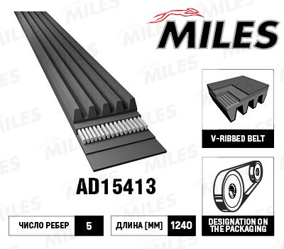 Поликлиновой ремень MILES AD15413 для MITSUBISHI SIGMA