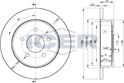спирачен диск ICER 78BD1023-2