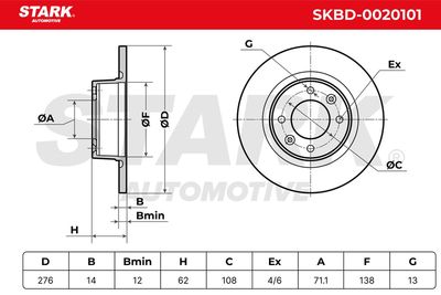 спирачен диск STARK SKBD-0020101