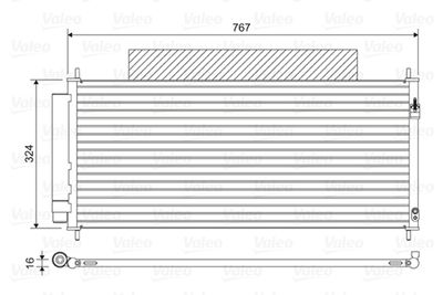 Конденсатор, кондиционер VALEO 814411 для HONDA INSIGHT