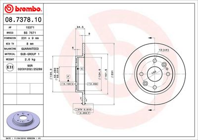 BRECO BS 7571 Тормозные диски  для MAZDA MX-5 I (NA) 1.6