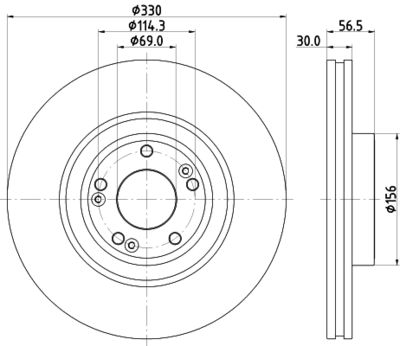 NISSHINBO ND6118K Тормозные диски для HYUNDAI GENESIS (DH) 3.8 GDI 4WD