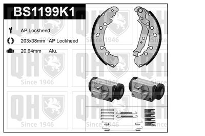 Комплект тормозных колодок QUINTON HAZELL BS1199K1 для DAIHATSU CHARADE