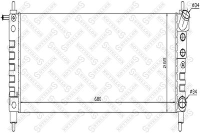 Радиатор, охлаждение двигателя STELLOX 10-26076-SX для OPEL CORSA