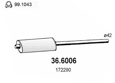 ASSO 36.6006 Глушитель выхлопных газов  для TALBOT  (Талбот Самба)