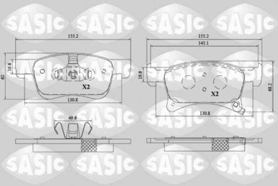 Комплект тормозных колодок, дисковый тормоз SASIC 6216210 для OPEL ADAM