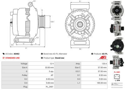 GENERATOR / ALTERNATOR AS-PL A0462 4