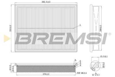 BREMSI FA2105 Воздушный фильтр  для OPEL ZAFIRA (Опель Зафира)