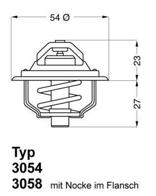 Термостат, охлаждающая жидкость BorgWarner (Wahler) 3054.87D50 для OPEL GT
