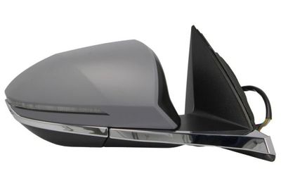 Zijspiegel Rechts (elektrisch, in reliëf, met verwarming, assistent rijstrookverandering, under-coated, elektrisch opklapbaar, met indicator, chroomstrip) past: HYUNDAI TUCSON NX4E 11.20-