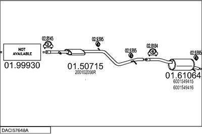 Układ wydechowy MTS DACI57648A006710