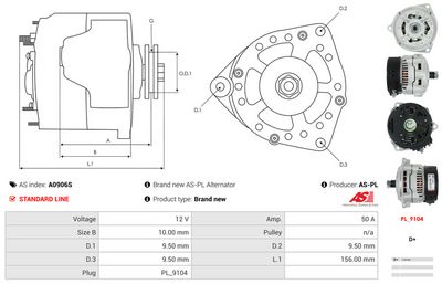 GENERATOR / ALTERNATOR AS-PL A0906S 4