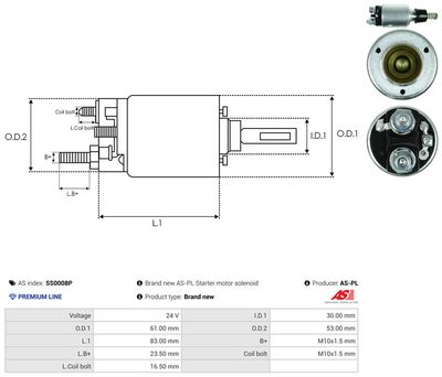 SOLENOID ELECTROMOTOR AS-PL SS0008P 3
