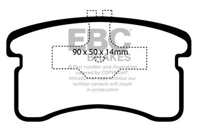 Комплект тормозных колодок, дисковый тормоз EBC Brakes DP1016 для DAIHATSU CUORE
