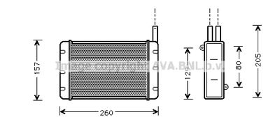 Теплообменник, отопление салона AVA QUALITY COOLING AU6055 для AUSTIN MONTEGO