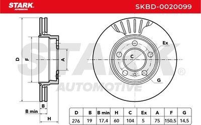 спирачен диск STARK SKBD-0020099