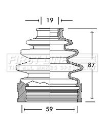 Bellow, drive shaft FIRST LINE FCB2743