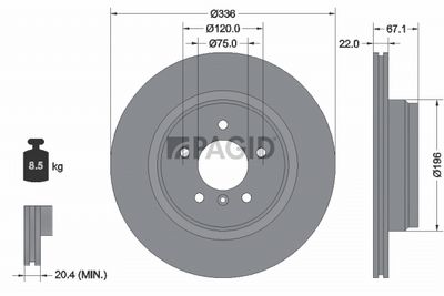 спирачен диск PAGID 54379NHC